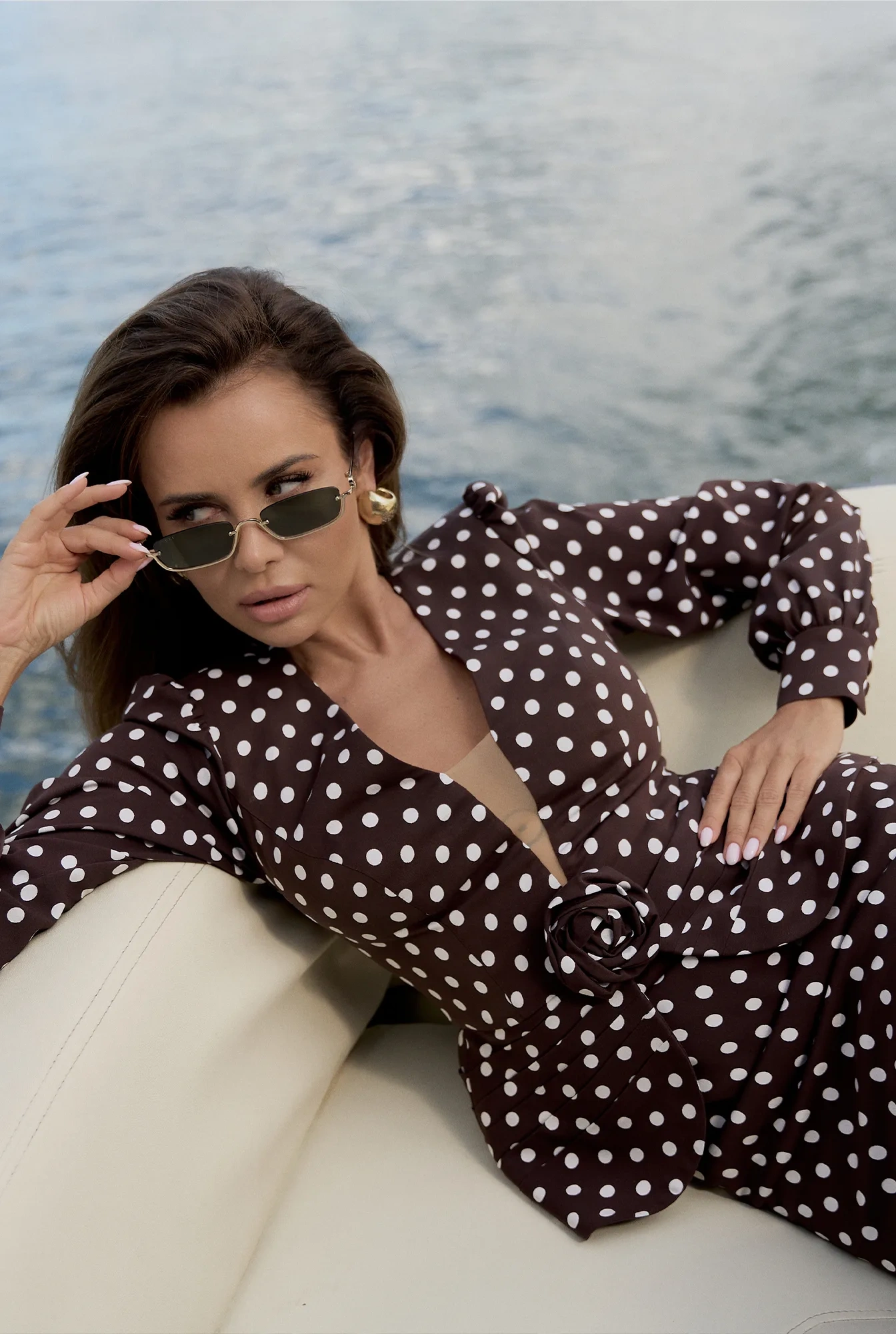 Zakija – abito mini marrone con peplum