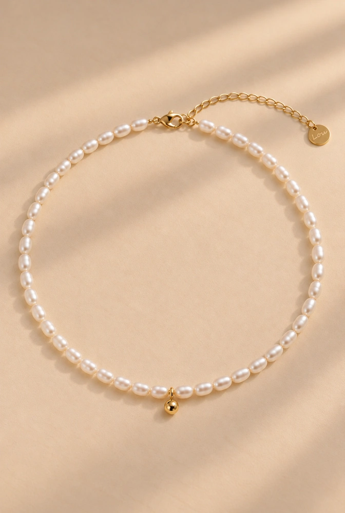 Anya – choker con perle naturali