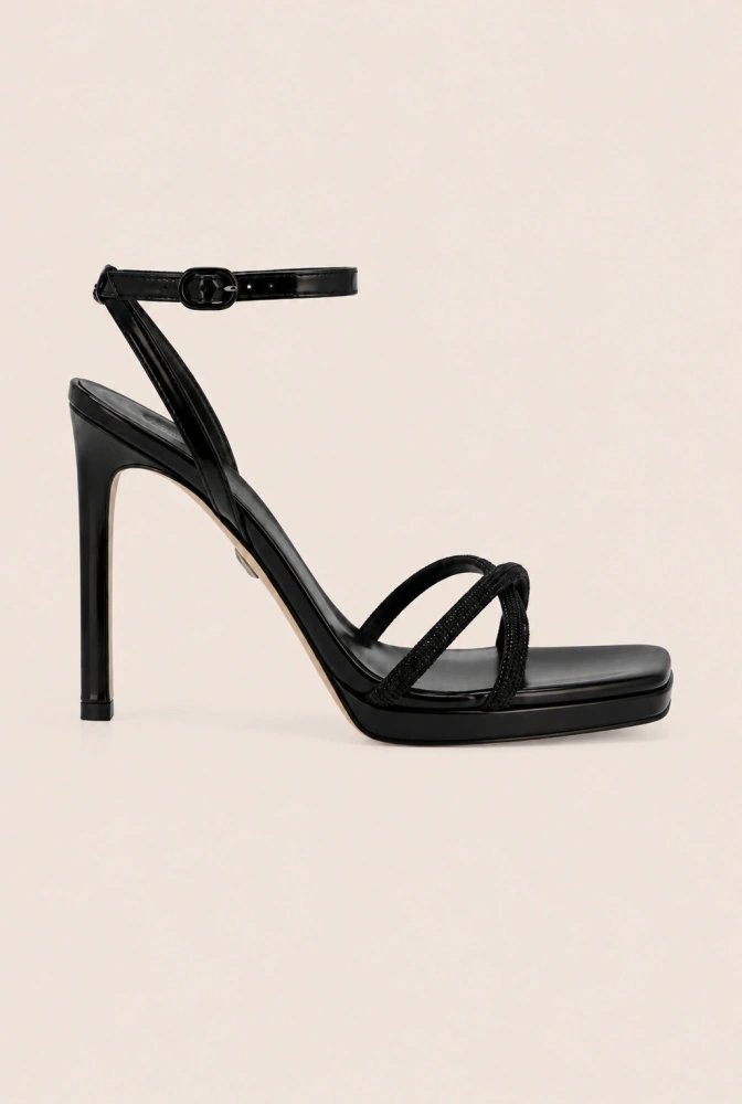 Blackdoe - Pelle naturale - Sandali in vernice con cinturini lucidi