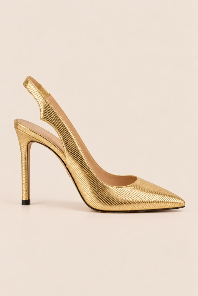 Stevie – décolleté slingback oro con tacco