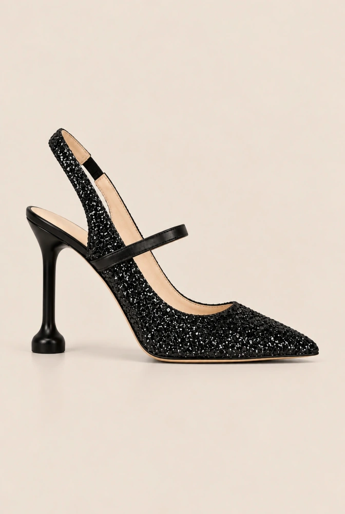 Marti – décolleté neri con applicazione glitterata