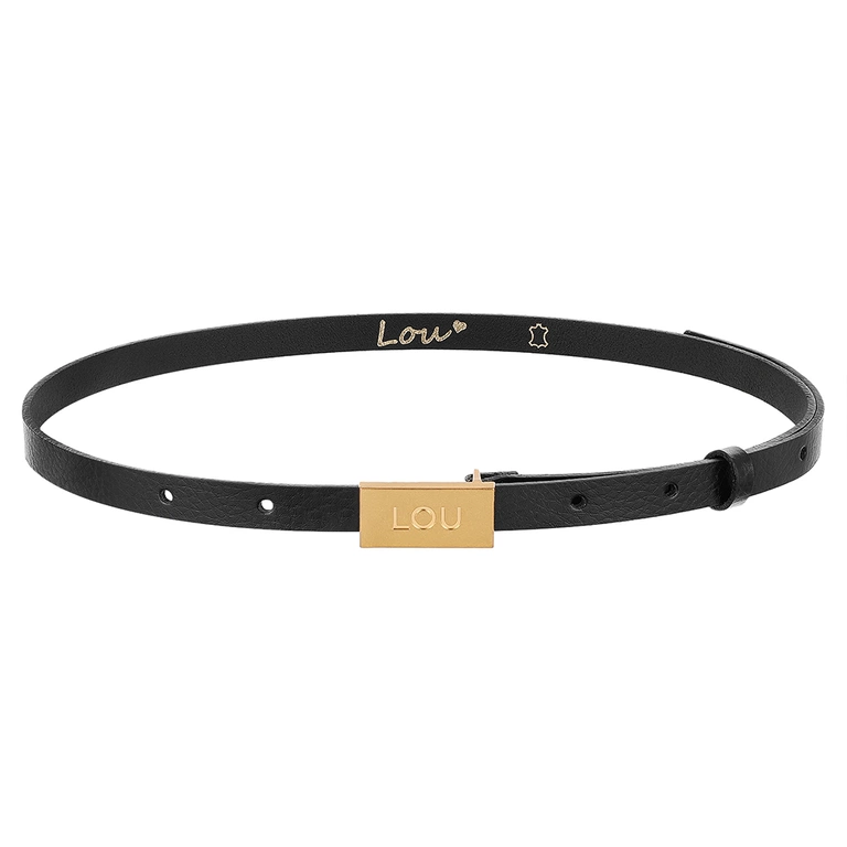 Cintura Lita - Cintura elegante da donna nera con fibbia Lou dorata