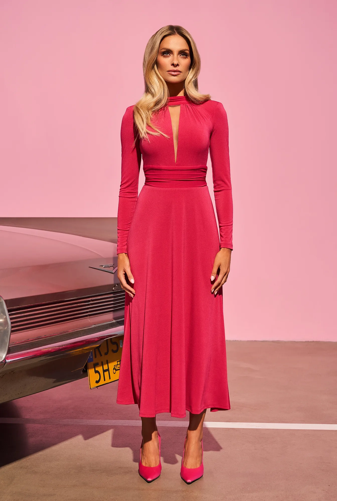 Urge - Vestito midi elegante in fucsia