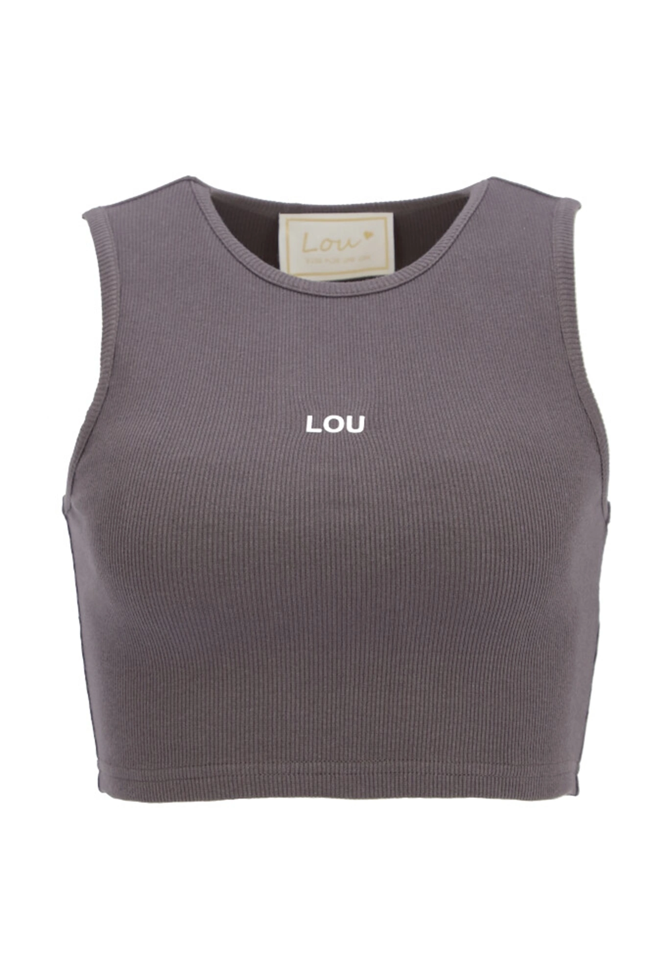 Saura - Top corto senza spalline in grafite