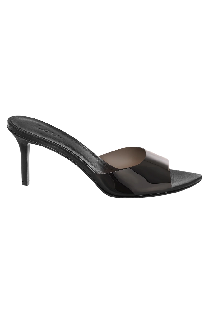 Femi - Stiletto nero con cinturino trasparente
