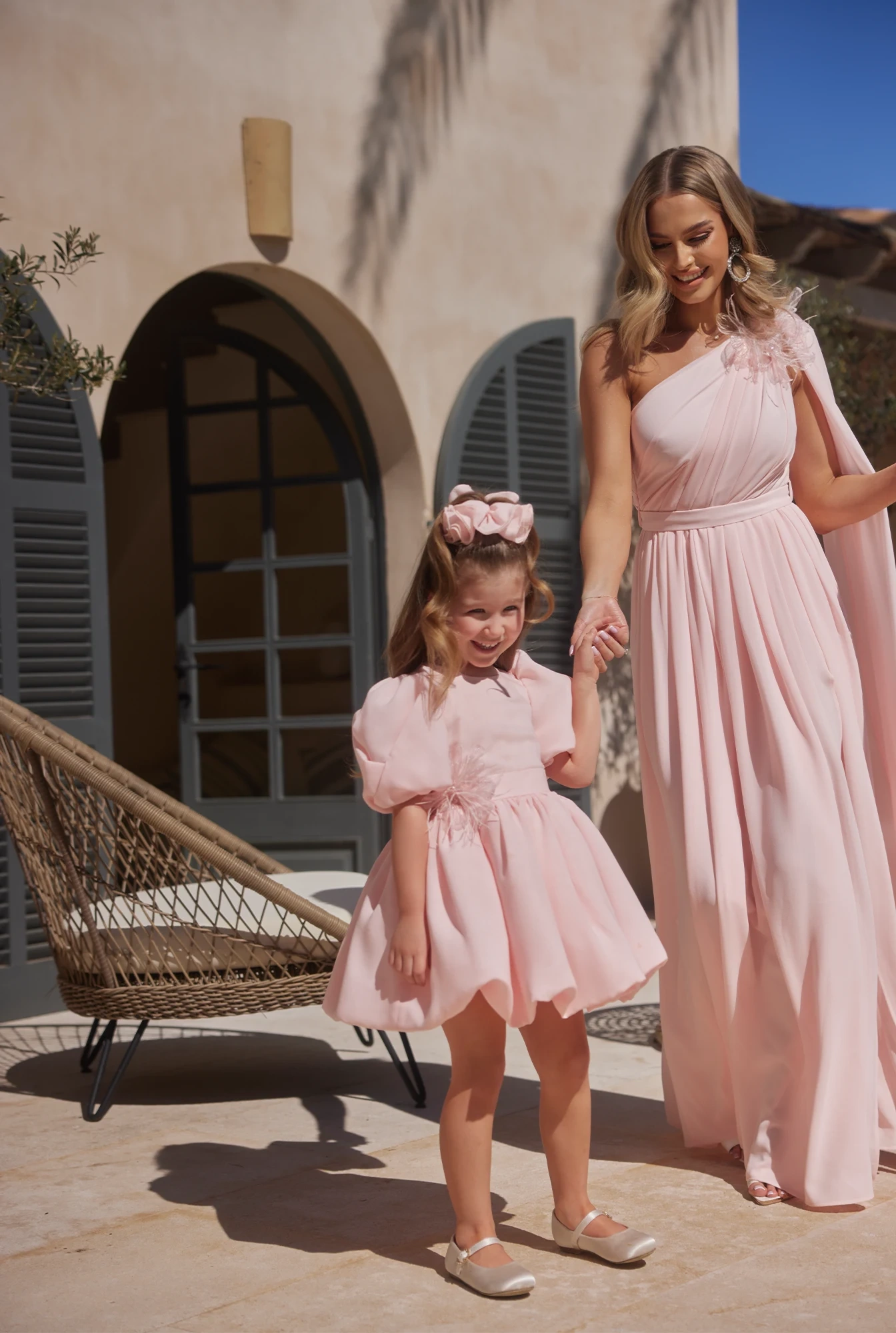 Nela - Abito da bambino con buffet e fondo a bomba + fascia decorativa per capelli