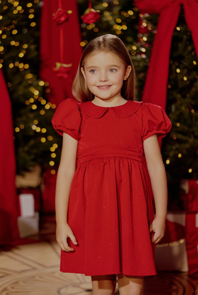 Gabi - abito da bambino rosso con strass