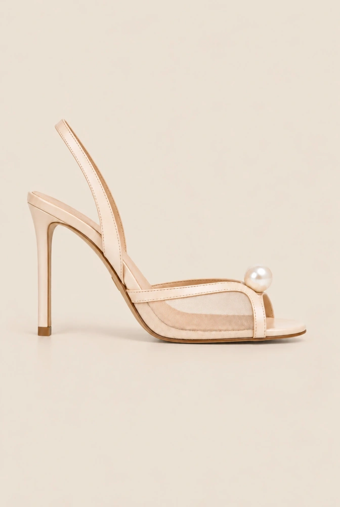 Lumiere – sandali beige chiaro con perla decorativa