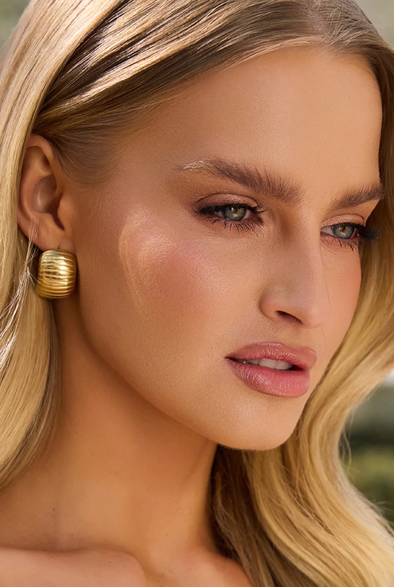 Lush - Orecchini in acciaio placcato oro