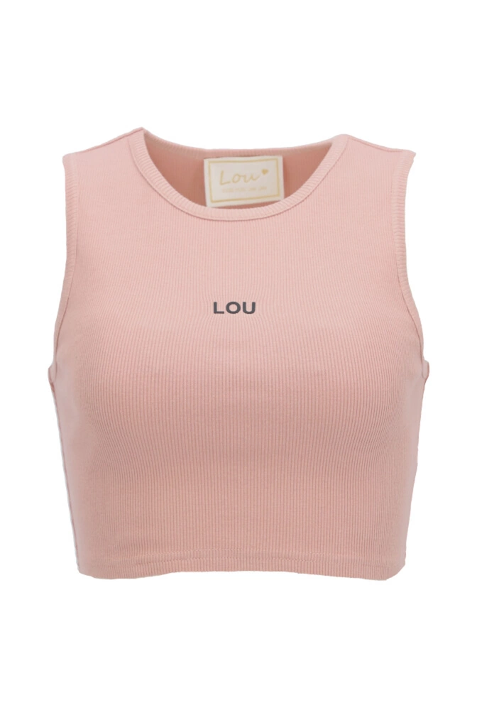 Saura - Top corto rosa senza spalline