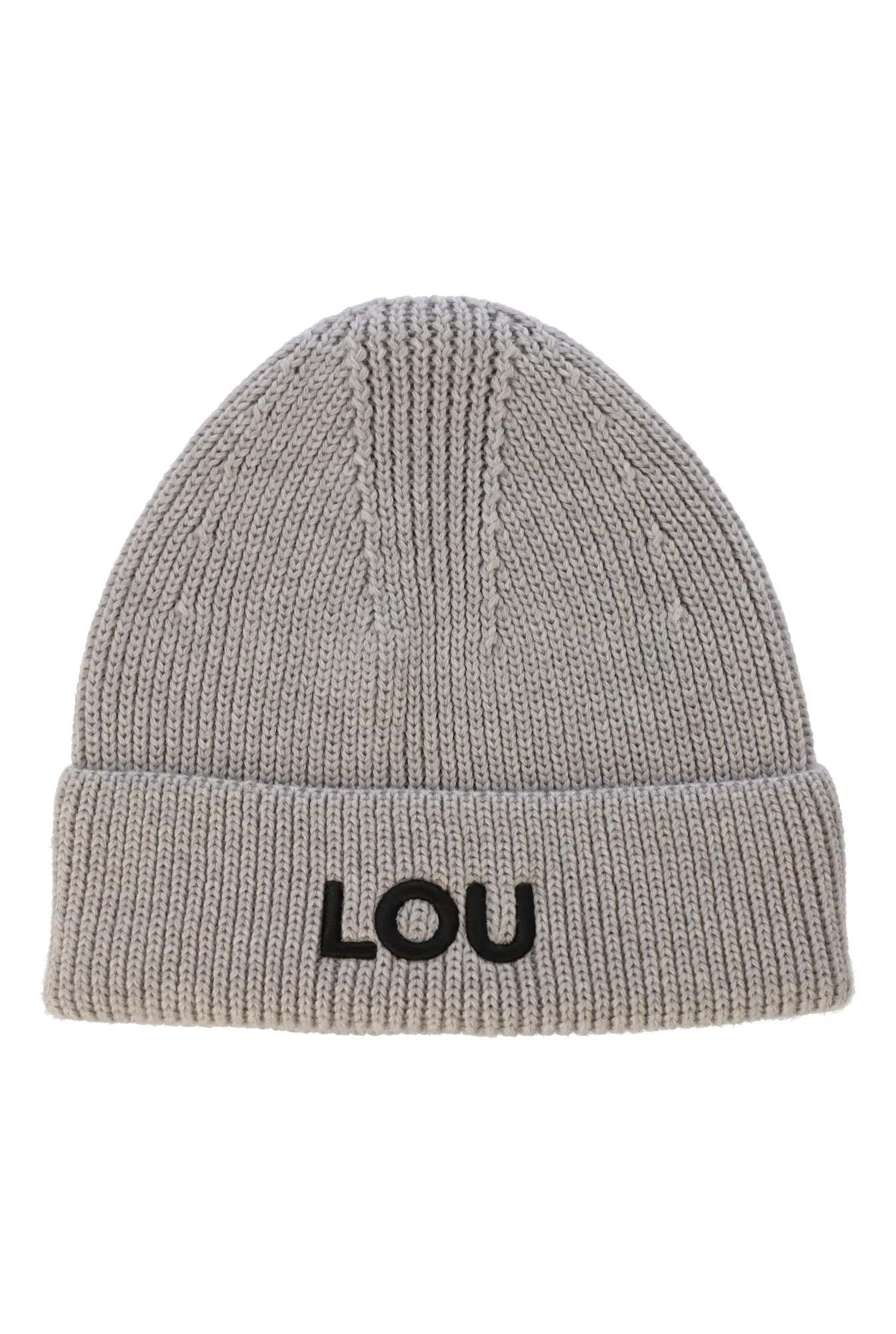 Cappello invernale grigio con logo Lou